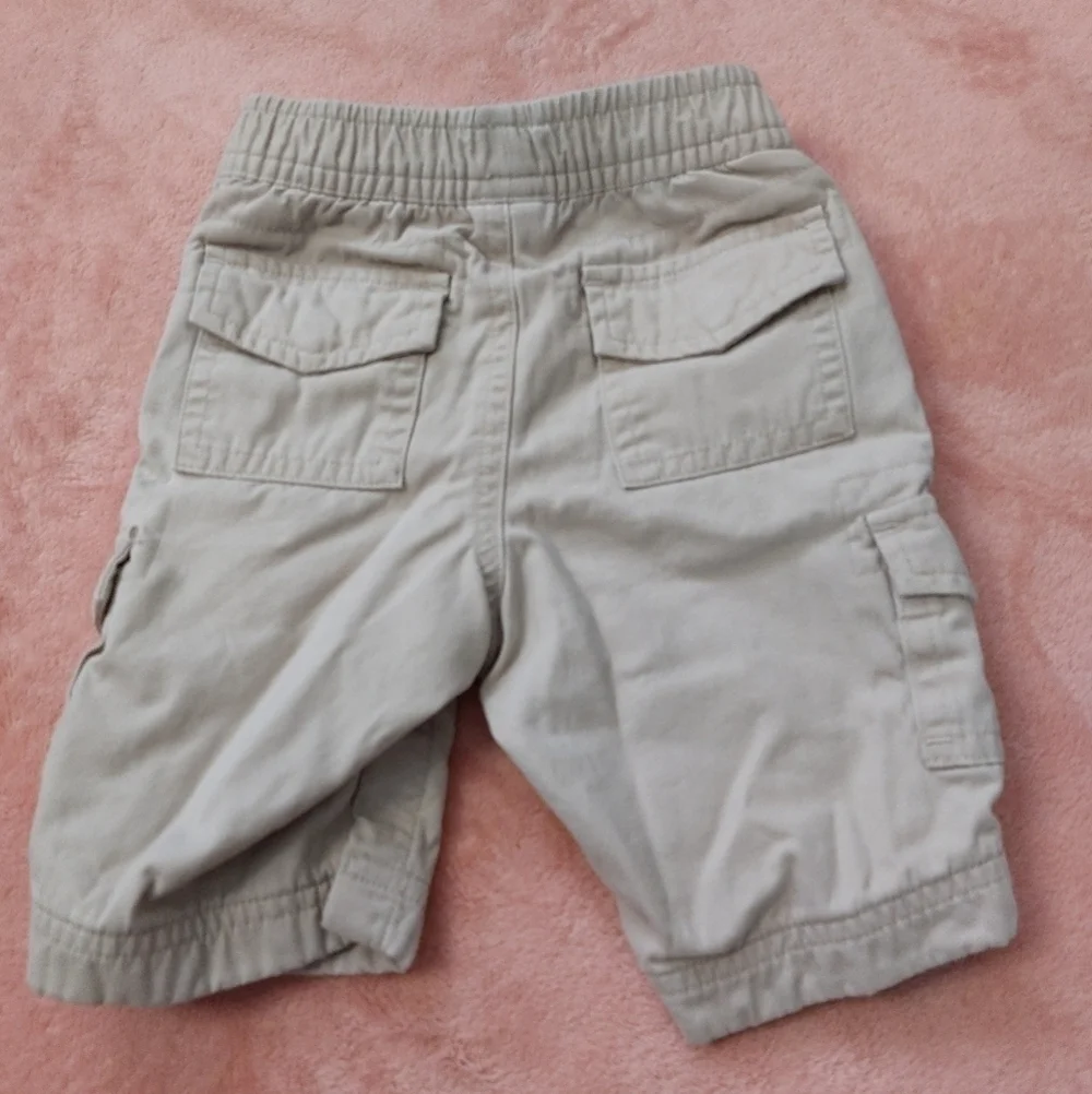 Baby Gap Infant Boys/Neutral Tan Lined Cargo Pants Size 3 Months.